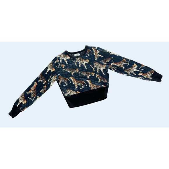 URBAN OUTFITTERS Quilted Crew Neck Cropped Sweatshirt Size M - Picture 2 of 8